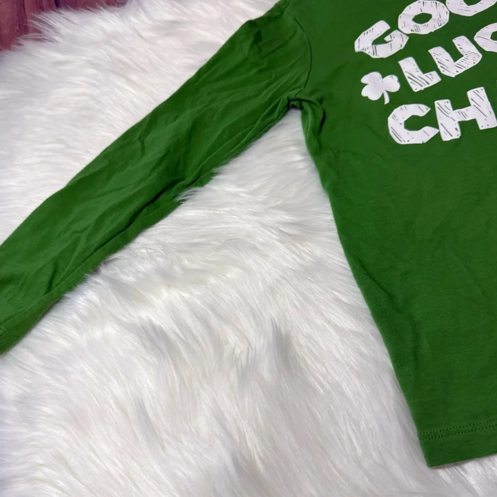 Carter's Youth Boy Size 6 Green 'Good Luck Charm' Long Sleeve Shirt